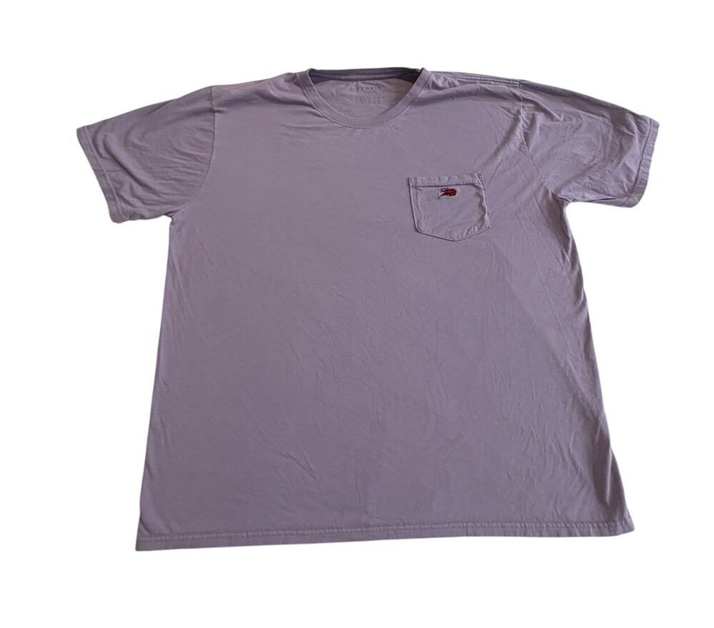 Perlis Crawfish Pocket Tee T-Shirt Mens XL Purple USA Made 100% Pima Cotton